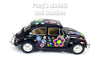 1967 Volkswagen VW Classic Beetle -  Black Flowers - 1/24 Scale Diecast Metal Model by Kinsmart