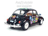 1967 Volkswagen VW Classic Beetle -  Black Flowers - 1/24 Scale Diecast Metal Model by Kinsmart