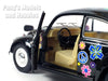 1967 Volkswagen VW Classic Beetle -  Black Flowers - 1/24 Scale Diecast Metal Model by Kinsmart