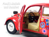 1967 Volkswagen VW Classic Beetle -  Red Flowers - 1/24 Scale Diecast Metal Model by Kinsmart (Copy)