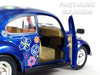 1967 Volkswagen VW Classic Beetle -  Blue Flowers - 1/24 Scale Diecast Metal Model by Kinsmart (Copy)