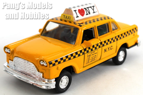 4.5 Inch I Love New York Yellow Taxi Cab 1/32 Scale Diecast Metal Model by Kinsmart