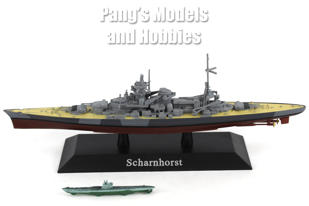 German Battleship Scharnhorst and Submarine 1/1250 Scale Diecast Metal Model by DeAgostini