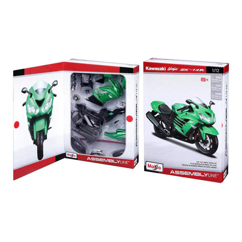 Kawasaki Ninja ZX 14R 1 12 Scale Diecast Motorcycle Model Kit ASSEMBLY Pang s Models and Hobbies