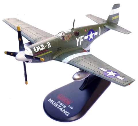 P-51 P-51B Mustang "Ole-II" 10.5-victory ace 1st Lt. William Hovde, 358th Fighter Squadron, 355th Fighter Group "Steeple Morden Strafers," USAAF, RAF Steeple Morden, March 1944 1/72 Scale Diecast Metal Model by Legion (Copy)
