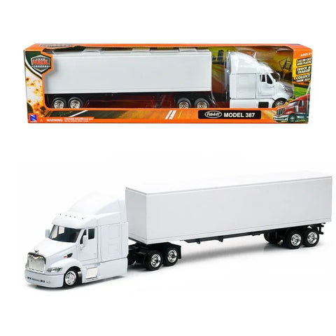 Peterbilt Model 387 White Trailer Truck 1/43 Scale Model by NewRay