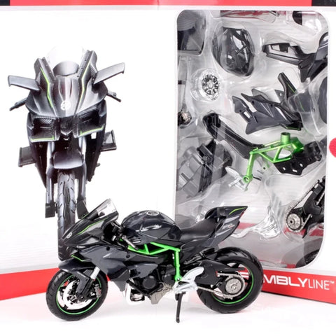 2015 Kawasaki Ninja H2R 1/12 Scale Diecast Motorcycle Model Kit ASSEMBLY NEEDED by Maisto