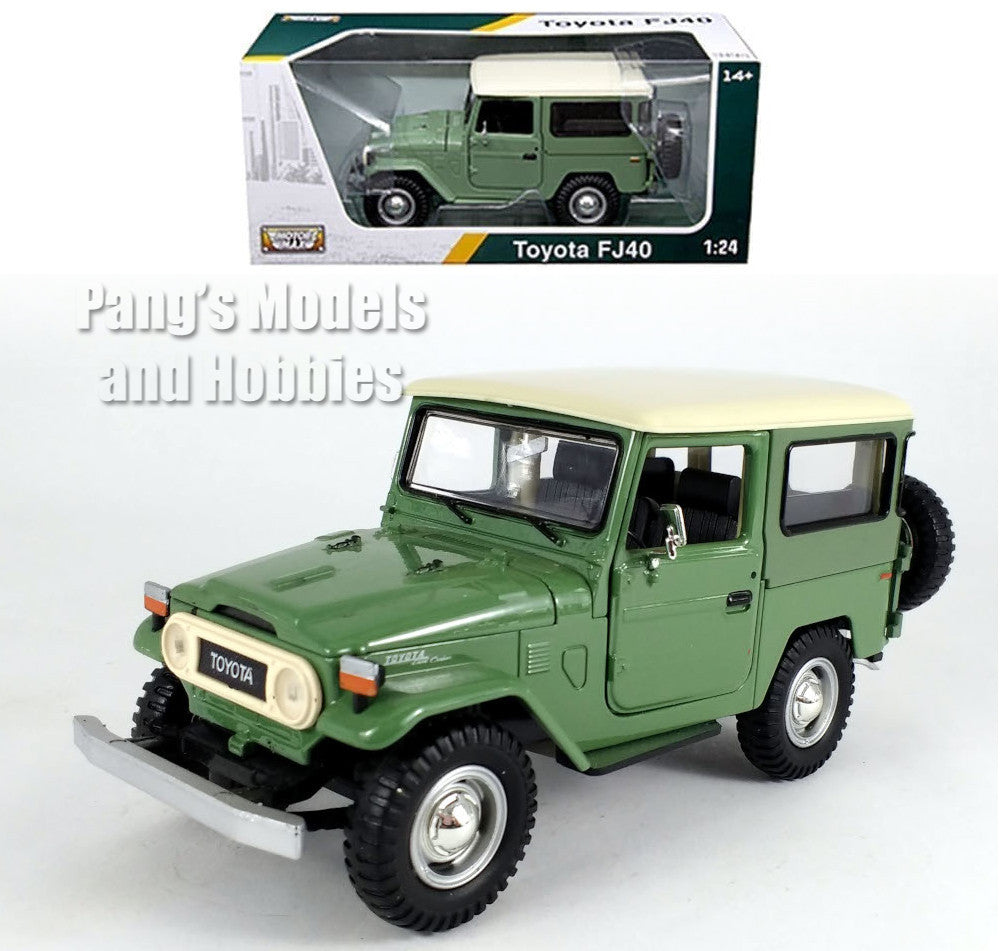 1960 Toyota FJ40 Land Cruiser  - Light Green - 1/24 Scale Diecast Metal Model by Motormax