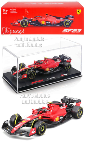 2023 Ferrari SF-23 #55 Formula 1 F1 Carlos Sainz with Display Case - 1/24 Diecast Metal Model by Bburago (Copy)
