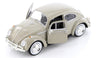 1966 Volkswagen VW Classic Beetle - BEIGE - 1/24 Scale Diecast Metal Model by Showcasts w/ BOX
