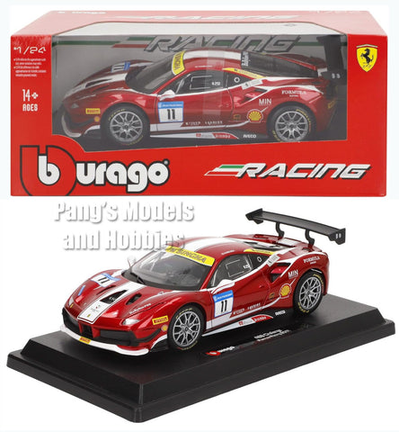2017 Ferrari 488 challenge #25 - RED - 1/24 Scale Diecast Model by Bburago