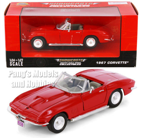 1967 Chevrolet Corvette C2 Convertible - RED - 1/24 Scale Diecast Metal Model by Showcasts w/ BOX