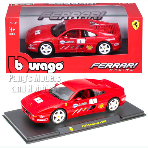 1995 Ferrari F355 Challenge #1 - RED - 1/24 Scale Diecast Model by Bburago