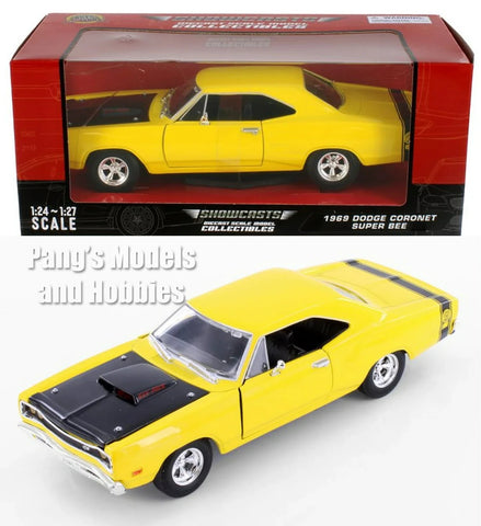 1969 Dodge Coronet Super Bee - YELLOW - 1/24 Scale Diecast Model by Showcasts w/ BOX