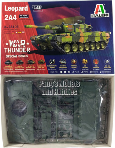 Leopard 2 2A4 "War Thunder" Special Bonus 1/35 Scale Plastic Model Kit (Assembly Required) by Italeri