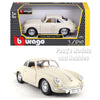 1961 Porsche 356 356B Coupe - WHITE w/ BOX - 1/24 Scale Diecast Model by Bburago