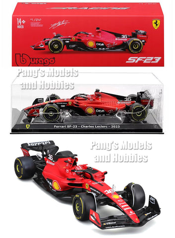 2023 Ferrari SF-23 #16 Formula 1 F1 Charles Leclerc with Display Case - 1/24 Diecast Metal Model by Bburago