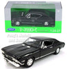 1968 Chevrolet Chevelle SS 396 - BLACK - 1/24 Diecast Metal Model by Welly