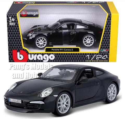 2011 Porsche 911 Carrera S - BLACK w/ BOX - 1/24 Scale Diecast Model by Bburago
