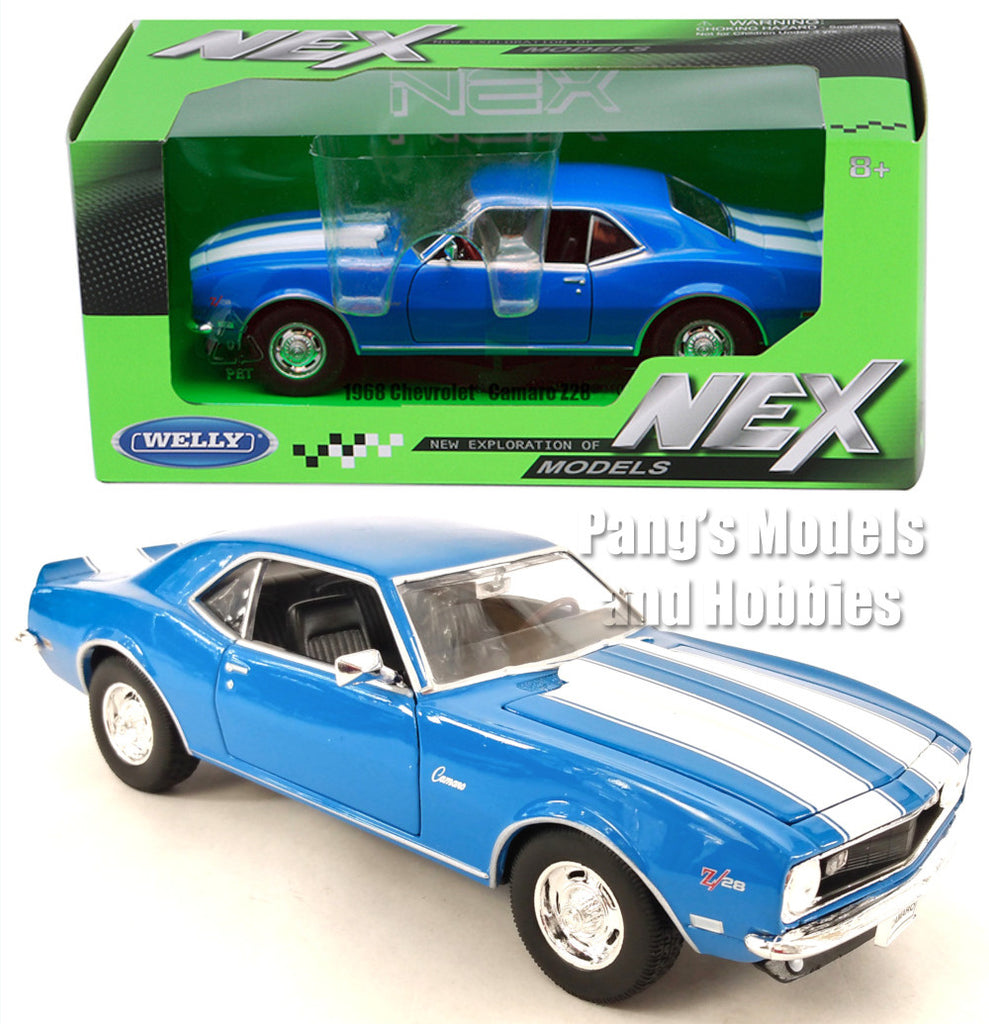 1968 Chevy Camaro Z28 - Blue - 1/24  Scale Diecast Metal Model by Welly