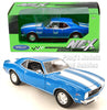 1968 Chevy Camaro Z28 - Blue - 1/24  Scale Diecast Metal Model by Welly