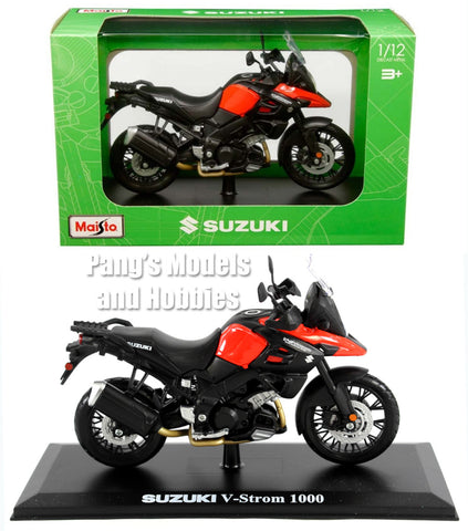 2021 Suzuki V-Strom 1000 with Display Base 1/12 Scale Diecast Metal Model Motorcycle by Maisto