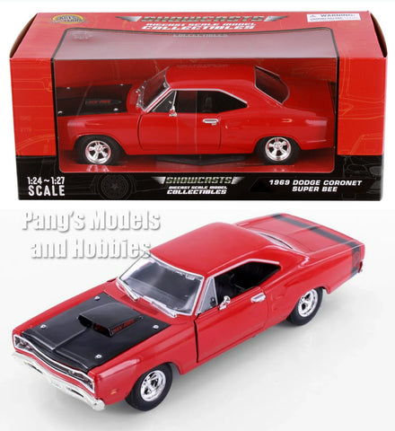 1969 Dodge Coronet Super Bee - RED - 1/24 Scale Diecast Model by Showcasts w/  BOX