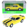 1968 Chevy Camaro Z28 - Yellow - 1/24  Scale Diecast Metal Model by Welly
