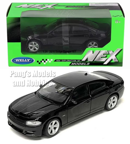 2016 Dodge Charger R/T - BLACK - 1/24 Diecast Metal Model by Welly