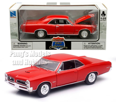 1966 Pontiac GTO - RED - 1/25 Scale Diecast Metal Car Model by Newray