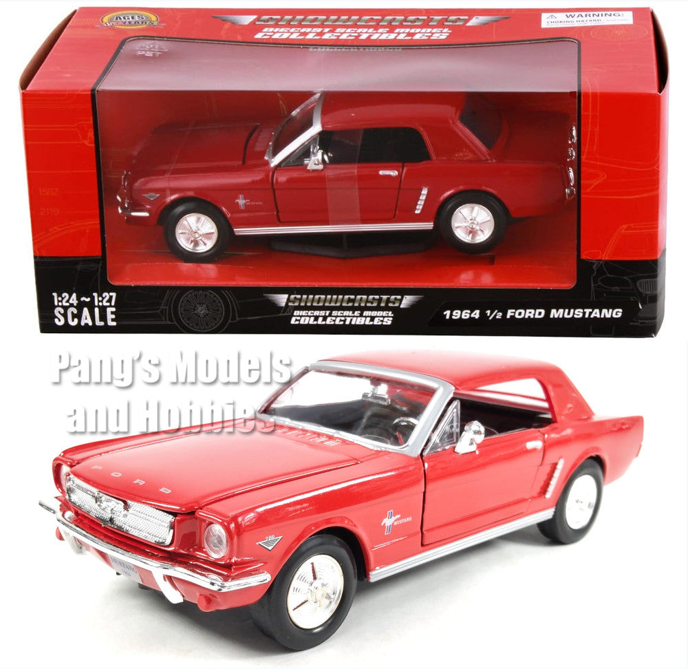 1964 1964 1/2 Ford Mustang Convertible Hard Top - RED - 1/24 Diecast Metal Model by Showcasts w/ BOX