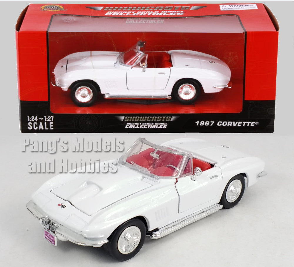 1967 Chevrolet Corvette C2 Convertible - WHITE - 1/24 Scale Diecast Metal Model by Showcasts w/ BOX