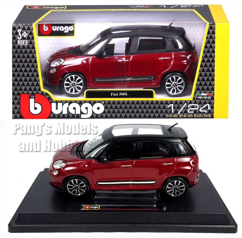 2013 Fiat 500L Sunroof w/ Display Base - 1/24 Scale Diecast Model by Bburago