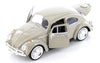 1966 Volkswagen VW Classic Beetle - BEIGE - 1/24 Scale Diecast Metal Model by Showcasts w/ BOX