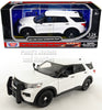 2022 Ford Explorer Police Interceptor SUV - WHITE - 1/24 Scale Diecast Model by Motormax