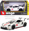 2020 Porsche 911 RSR LM - WHITE - 1/24 Scale Diecast Model by Bburago