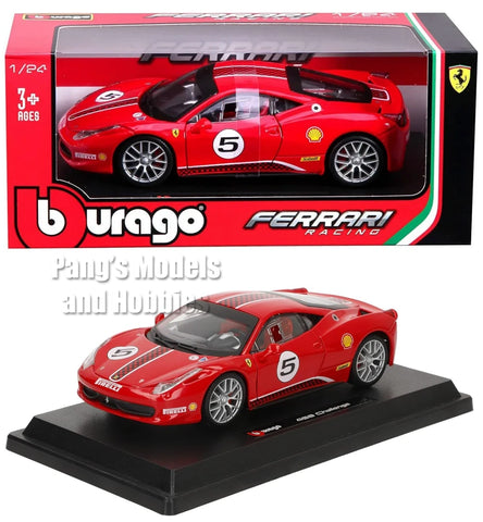 2010 Ferrari 458 challenge #5 F142 - RED - 1/24 Scale Diecast Model by Bburago