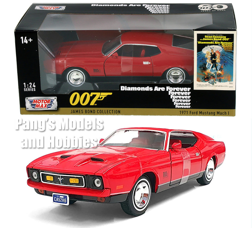 1971 Ford Mustang Mach 1 - 007 James Bond - Diamonds Are Forever 1/24 Diecast Metal Model by MotorMax