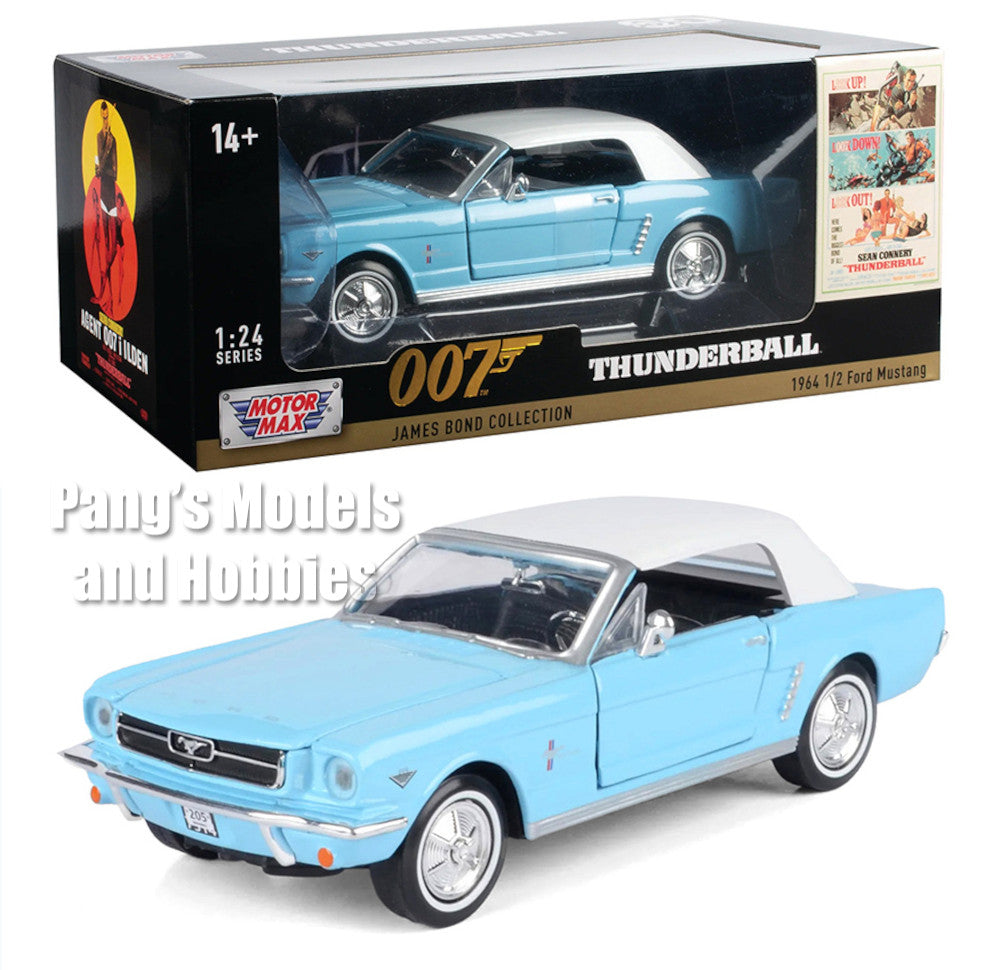 1964 1/2 Ford Mustang - 007 James Bond - Thunderball 1/24 Diecast Metal Model by MotorMax