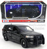 2022 Ford Explorer Police Interceptor SUV - BLACK - 1/24 Scale Diecast Model by Motormax