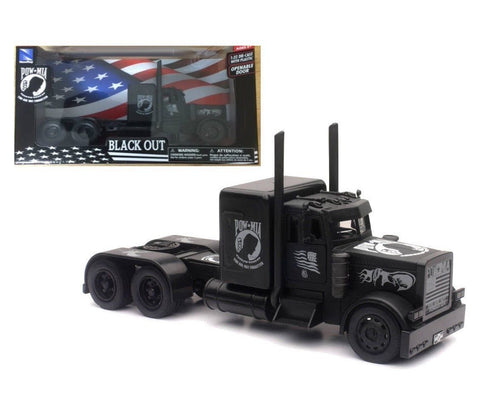 Peterbilt POW - MIA 379 Tribute Black Out Truck  1/32 Scale Diecast and Plastic Model by NewRay
