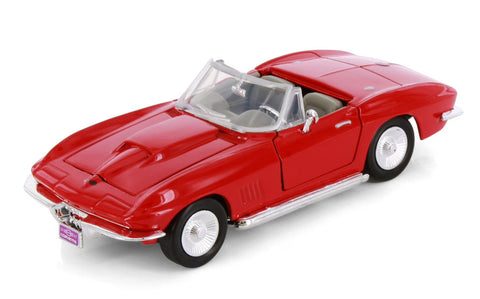 1967 Chevrolet Corvette C2 Convertible - RED - 1/24 Scale Diecast Metal Model by Showcasts