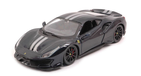 2018 Ferrari 488 Pista - Black - 1/24 Scale Diecast Model by Bburago