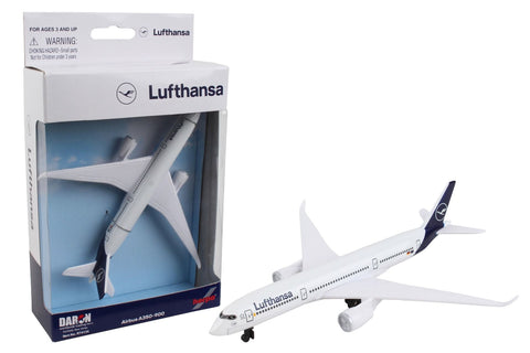 6 Inch Airbus A350 Lufthansa 1/438 Scale Diecast Airplane Model by Daron (Single Plane)