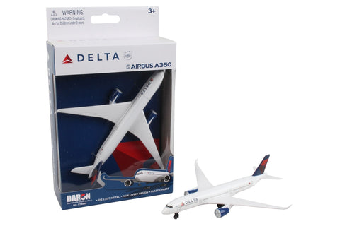 6 Inch Airbus A350 Delta Airlines 1/438 Scale Diecast Airplane Model by Daron (Single Plane)