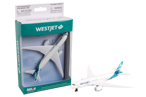 5.75 Inch Boeing 787 Westjet Airlines 1/388 Scale Diecast Airplane Model by Daron (Single Plane)