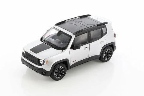 2017 Jeep Renegade Trailhawk - SILVER - 1/24 Scale Diecast Metal Model by Welly