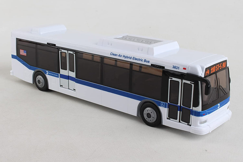 11 Inch MTA New York City Bus - Hybrid Electric Bus - White 1/43 Scale Model