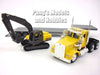 Kenworth W900 Yellow Truck with Backhoe/Excavator 1/43 Scale Model by NewRay