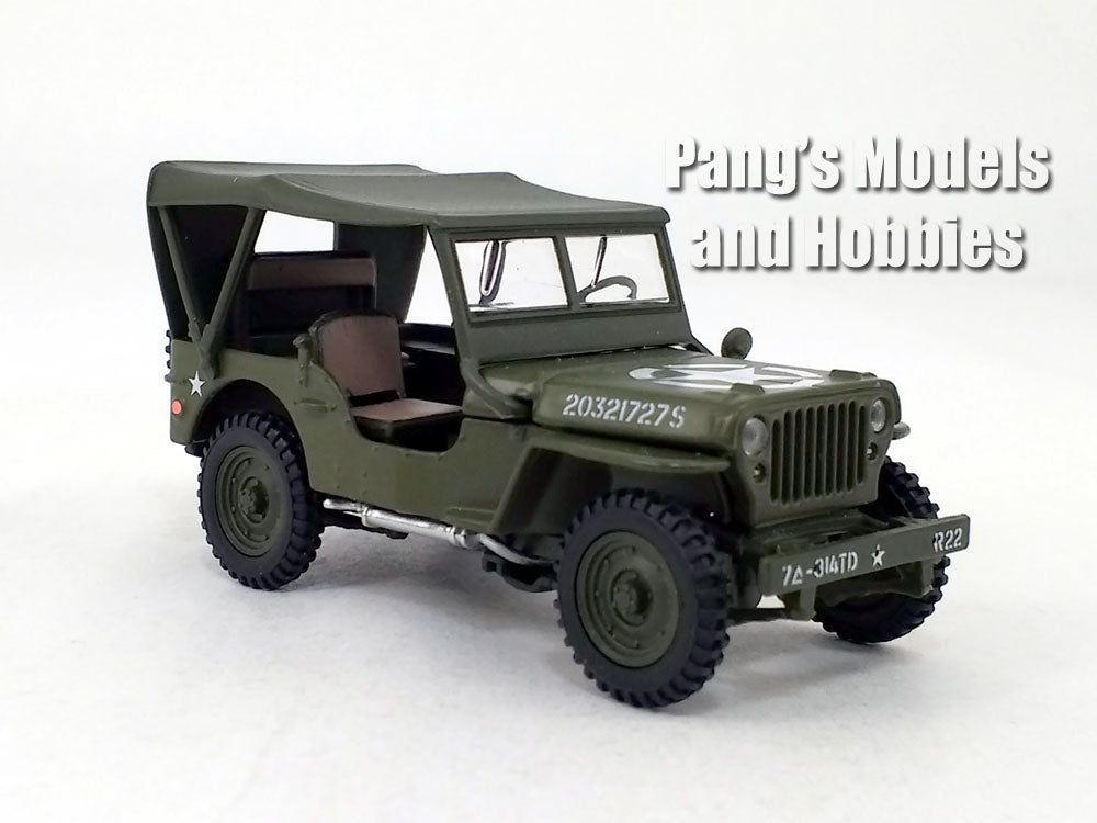 Willys MB Jeep 1/4 Ton Military Vehicle Soft Top 1/43 Scale Diecast – Pang's Models and Hobbies